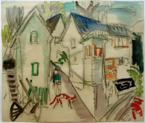 Strada del villaggio nel Taunus vicino a Königstein